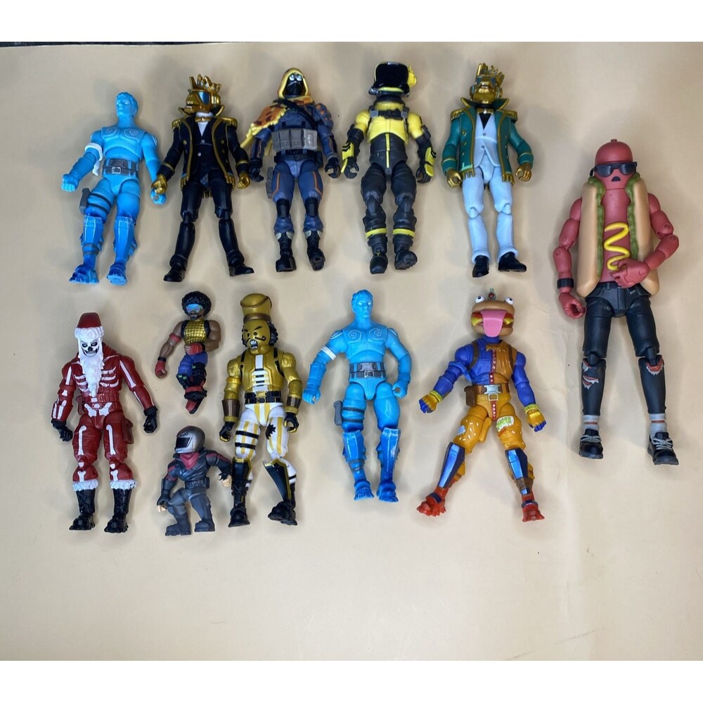 Fortnite Action Figures Lot 12 - 1) 6" 9) 4" 2) 2" - Characters in Description